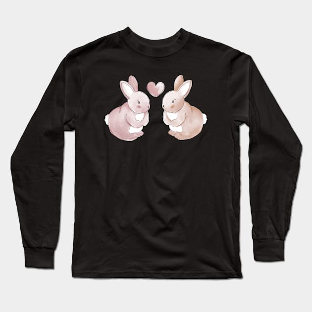 cute bunnies Long Sleeve T-Shirt by niaarts